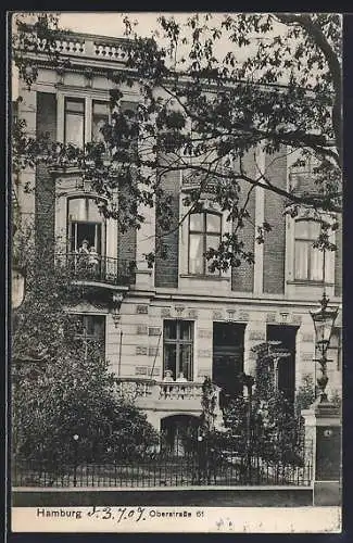AK Hamburg-Harvestehude, Wohnhaus in der Oberstrasse 61