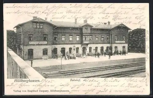 AK Hildburghausen, Blick auf den Bahnhof