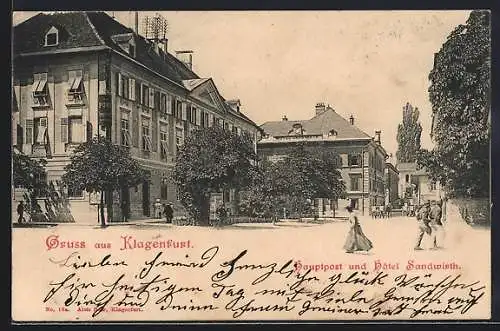 AK Klagenfurt, Hauptpost und Hôtel Sandwirth