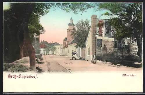 AK Gross-Enzersdorf, Wienertor mit Strassenpartie