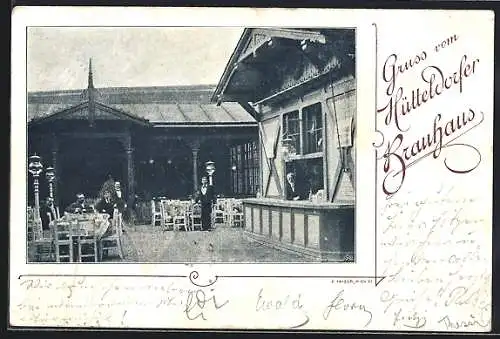 AK Hütteldorf, Restaurant Hütteldorfer Brauhaus mit Innenhof