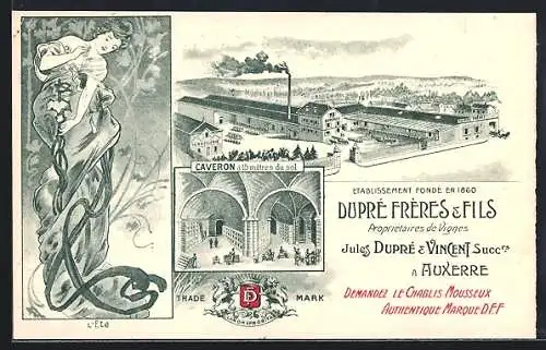 Lithographie Auxerre, Jules Dupré & Vincent Succrs, Proprietaires de Vignes