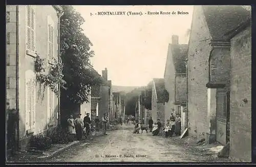 AK Venoy /Yonne, Montallery, Entrée Route de Beines