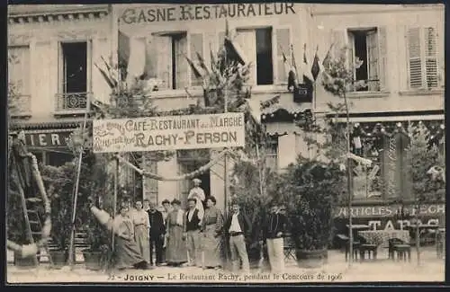 AK Joigny, Le Restaurant Rachy, pendant Concours de 1906