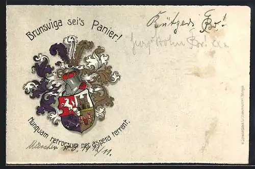 AK Studentenwappen der Brunsviga