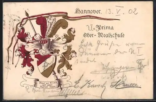 AK Hannover, Studentenwappen der Prima Ober-Realschule