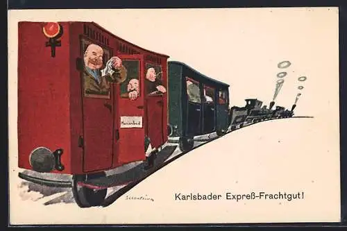 AK Karlsbader Express-Frachtgut, Eisenbahn