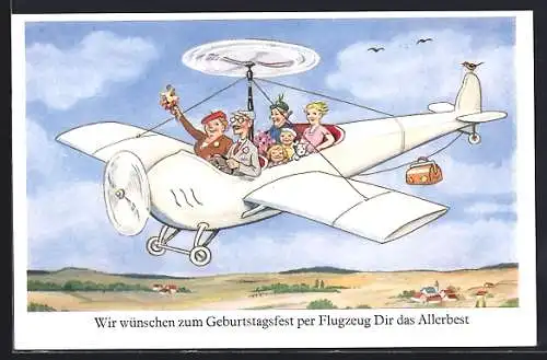 AK Familie in einem Flugzeug