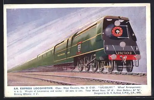 AK S. R. Express Locomotive No. 21 Salisbury, englische Eisenbahn