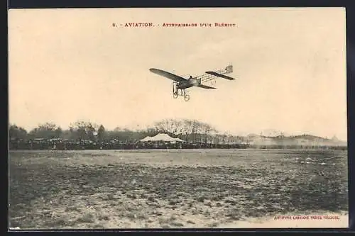 AK Atterissage d`un Blériot, Flugzeug