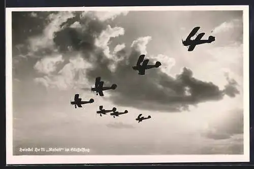 AK Flugzeuge vom Typ Heinkel He 72 Kadett im Staffelflug