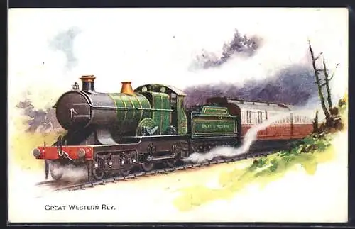 Künstler-AK Great Western Rly., englische Eisenbahn
