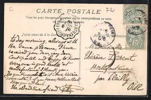 AK Saint-Calais, Circuit de la Sarte, la route qui conduit à la passarelle, Autorennstrecke durch den Ort