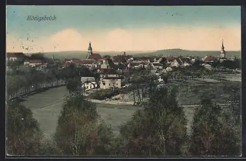 AK Königsbrück, Ortsansicht mit Panorama