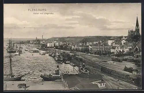 AK Flensburg, Hafen mit Jürgensby