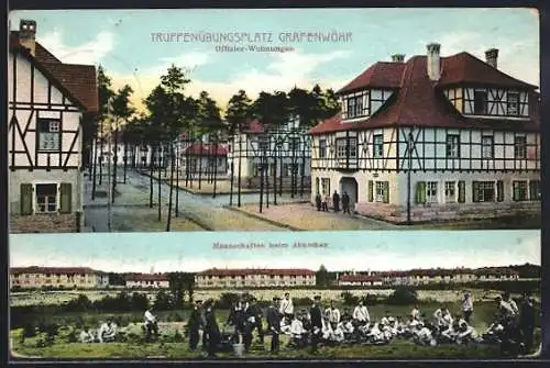 AK Grafenwöhr, Truppenübungsplatz, Offizier-Wohnungen, Mannschaften beim Abkochen