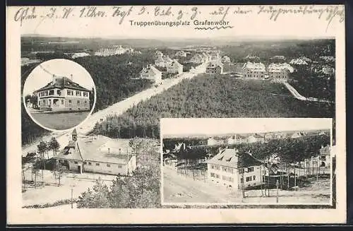 AK Grafenwöhr, Truppenübungsplatz aus der Vogelschau