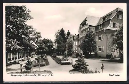 AK Hinterzarten /Schwarzwald, Hotel Adler mit Gartenanlage