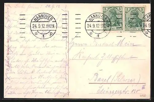 AK Hannover, Neues Rathaus mit Vorplatz