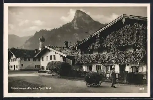 AK Oberammergau, Partie am Obern-Dorf