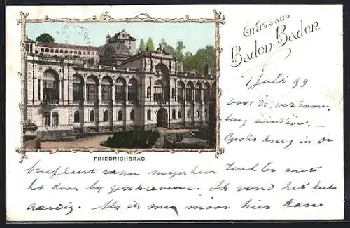 AK Baden-Baden, Blick auf das Friedrichsbad