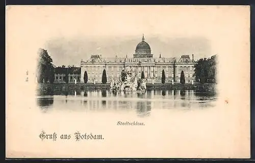 AK Potsdam, Wasserpartie am Stadtschloss