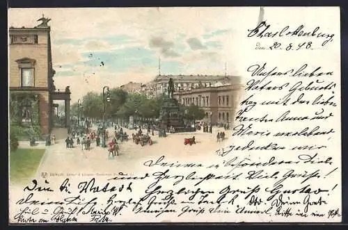 Lithographie Berlin, Denkmal Friedrich des Grossen unter den Linden