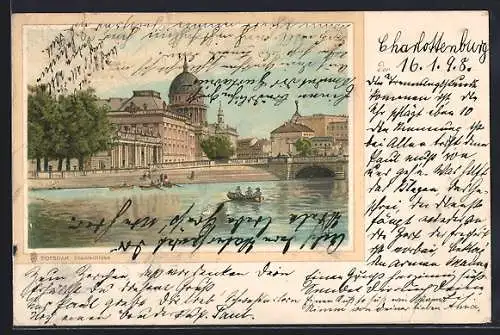 Lithographie Potsdam, Ansicht vom Stadtschloss