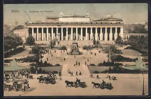 AK Berlin, Lustgarten und Museum, Reiterstandbild