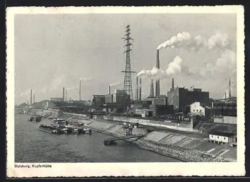 AK Duisburg, Kupferhütte am Flussufer