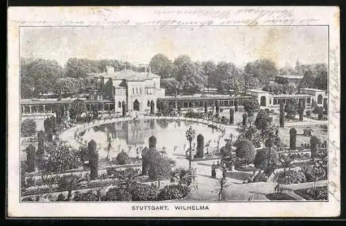 AK Stuttgart, Blick auf Schloss Wilhelma