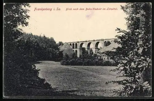 AK Frankenberg i. Sa., Blick nach dem Bahn-Viadukt im Lützeltal