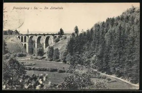 AK Frankenberg i. Sa., Viadukt im Lützeltale