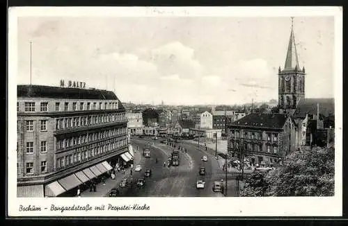 AK Bochum, Bongardstrasse mit Propstei-Kirche