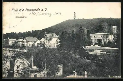 AK Freienwalde a. O., Ortspartie bei der Wilhelmstrasse