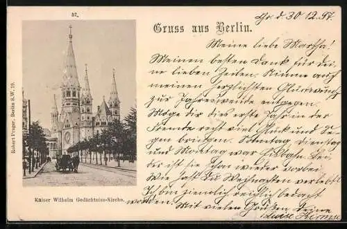 AK Berlin-Charlottenburg, Kaiser Wilhelm Gedächtnis-Kirche