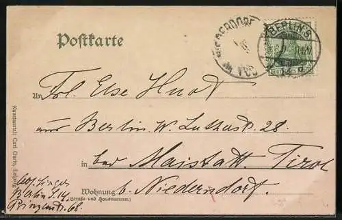 AK Berlin, Partie im Tiergarten, Rousseau-Insel