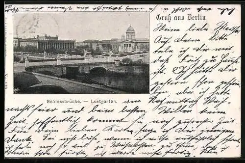 AK Berlin, Schlossbrücke und Lustgarten
