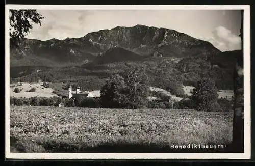 AK Benediktbeuern, Feldansicht mit Bergpanorama