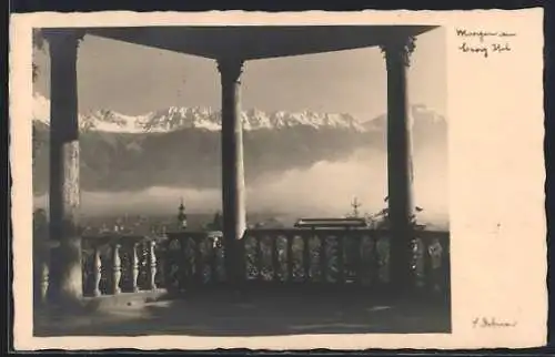 Foto-AK Adalbert Defner: Morgen am Berg Isel