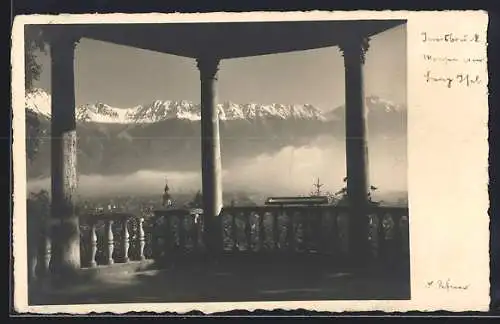 Foto-AK Adalbert Defner: Innsbruck, Morgen am Berg Isel