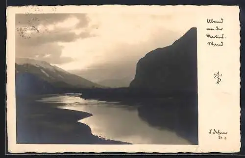 Foto-AK Adalbert Defner: Abendstimmung an der Martinswand