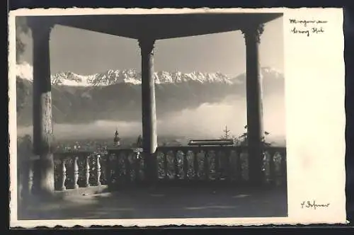 Foto-AK Adalbert Defner: Morgen auf dem Berg Isel