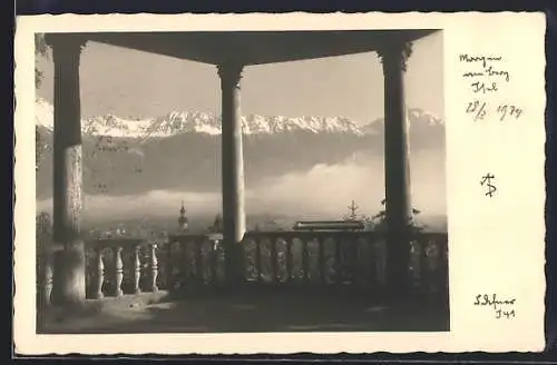 Foto-AK Adalbert Defner: Morgen am Berg Isel