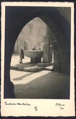 AK Adalbert Defner: Innsbruck, Brunnen mit Kindern