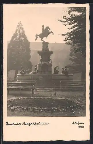 Foto-AK Adalbert Defner: Innsbruck, Blick auf den Leopoldbrunnen
