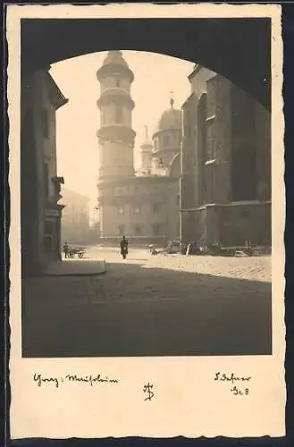 Foto-AK Adalbert Defner: Graz, Strassenpartie am Mausoleum