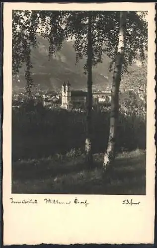 Foto-AK Adalbert Defner: Innsbruck, Stadtansicht mit Kirche