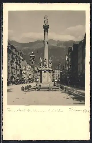 Foto-AK Adalbert Defner: Innsbruck, Strassenpartie mit Geschäften