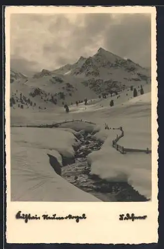 Foto-AK Adalbert Defner: Berglandschaft im Schnee